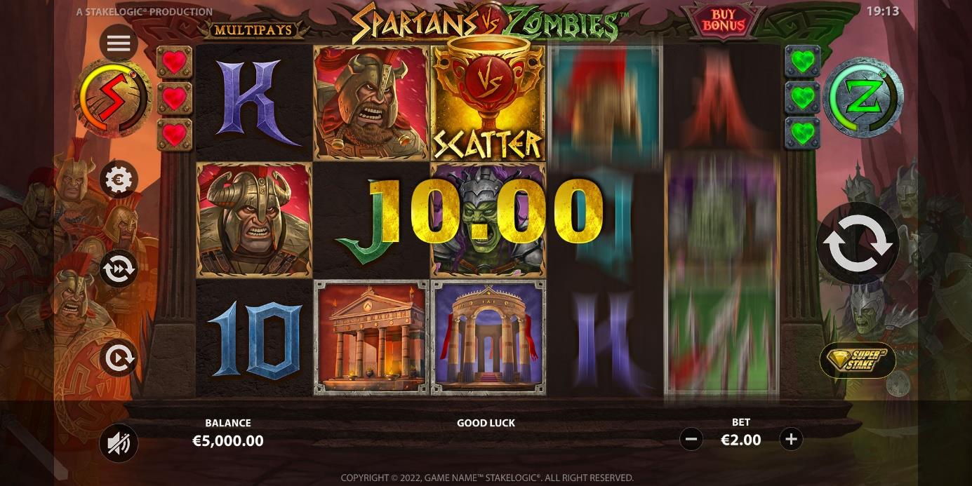 Spartans vs Zombies: A Thrilling Online Casino Slot Game
